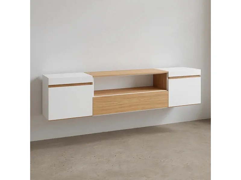Mueble TV Kavos Wall Roble Arena- Blanco