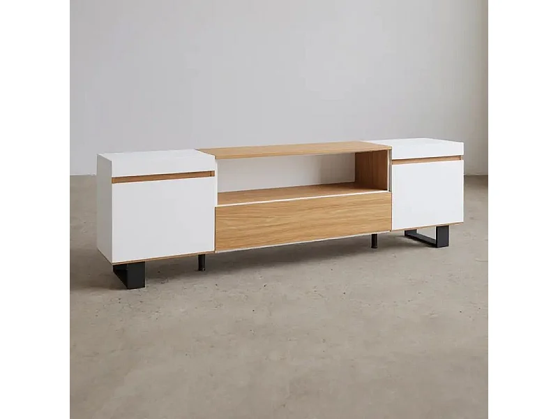 Mueble TV Kavos Up Roble Arena- Blanco