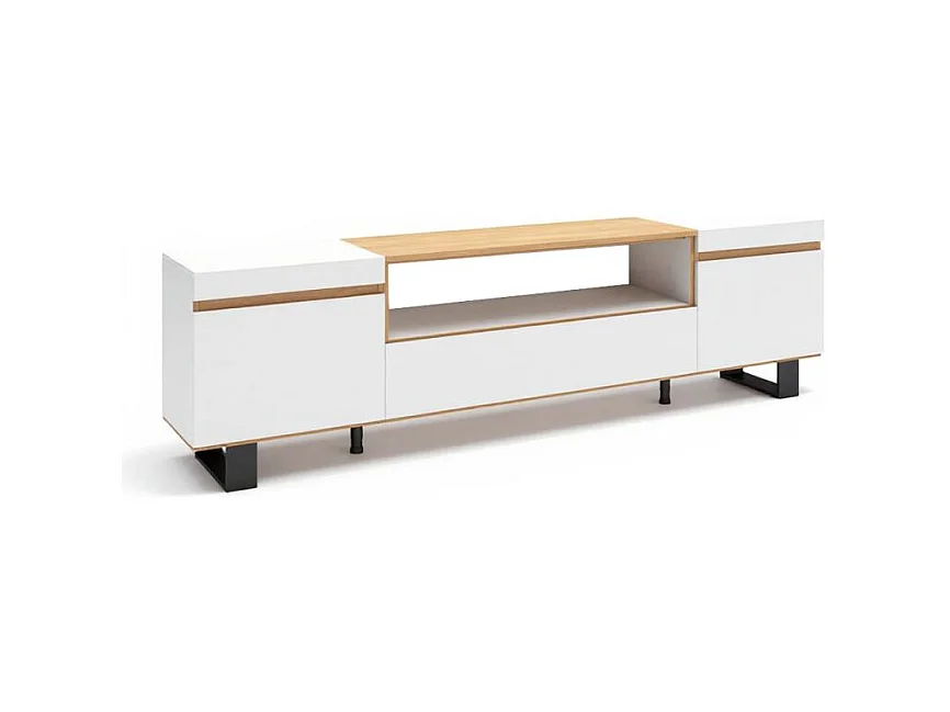 Mueble TV Kavos Up Blanco - Roble Arena