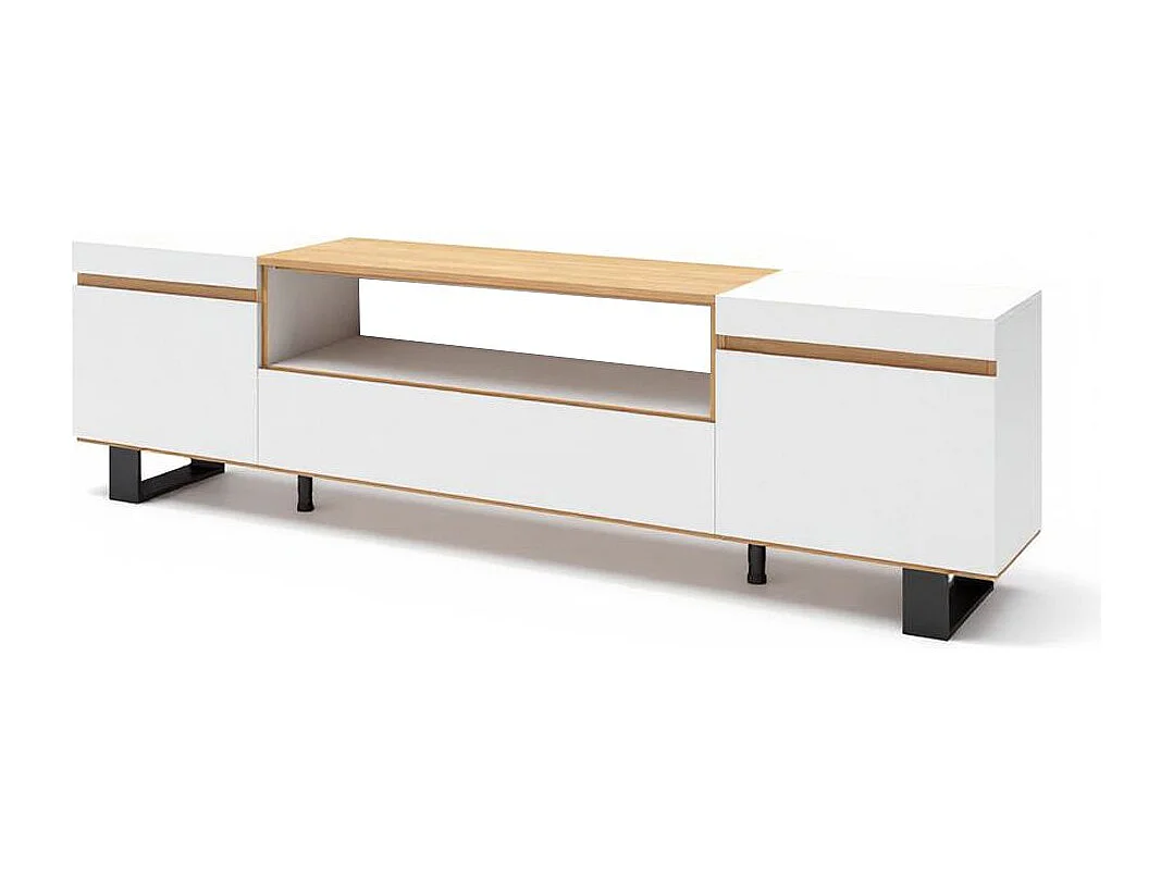 Mueble TV Kavos Up Blanco - Roble Arena