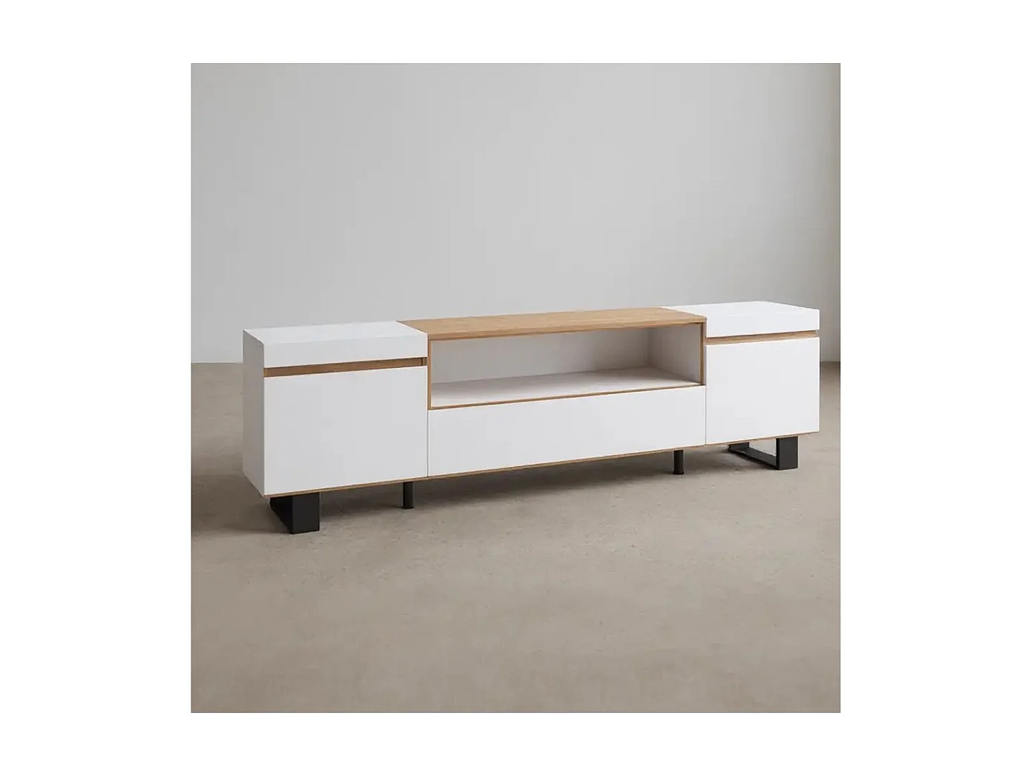 Mueble TV Kavos Up Blanco - Roble Arena