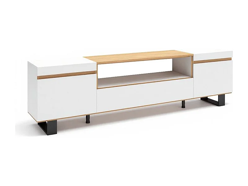 Mueble TV Kavos Up Blanco - Roble Arena