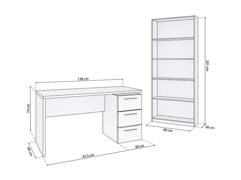 Pack office Sasha Plus Blanco Artik (Blanco Mate)