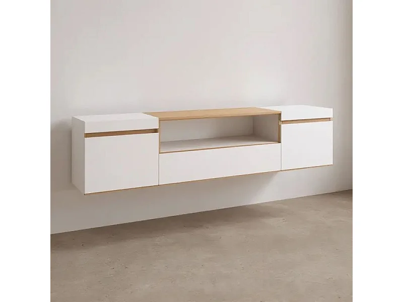 Mueble TV Kavos Wall Blanco - Roble Arena
