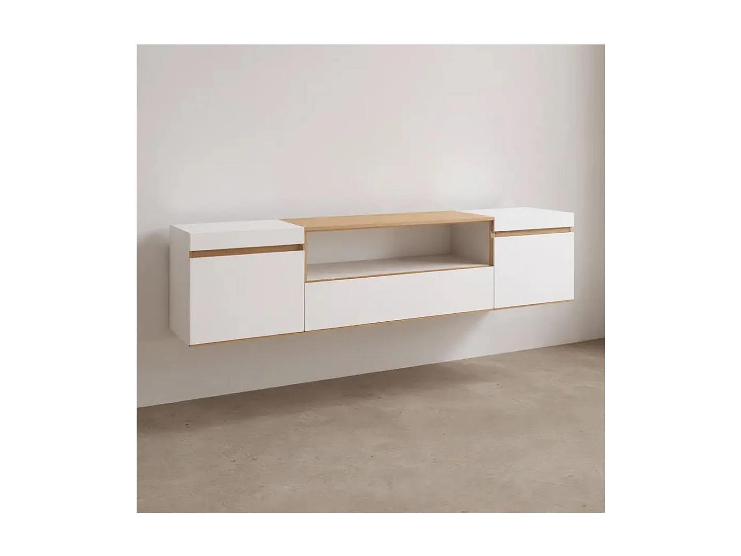 Mueble TV Kavos Wall Blanco - Roble Arena