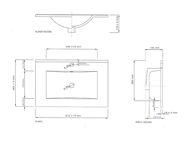 Lavabo Cerámico Volga Blanco