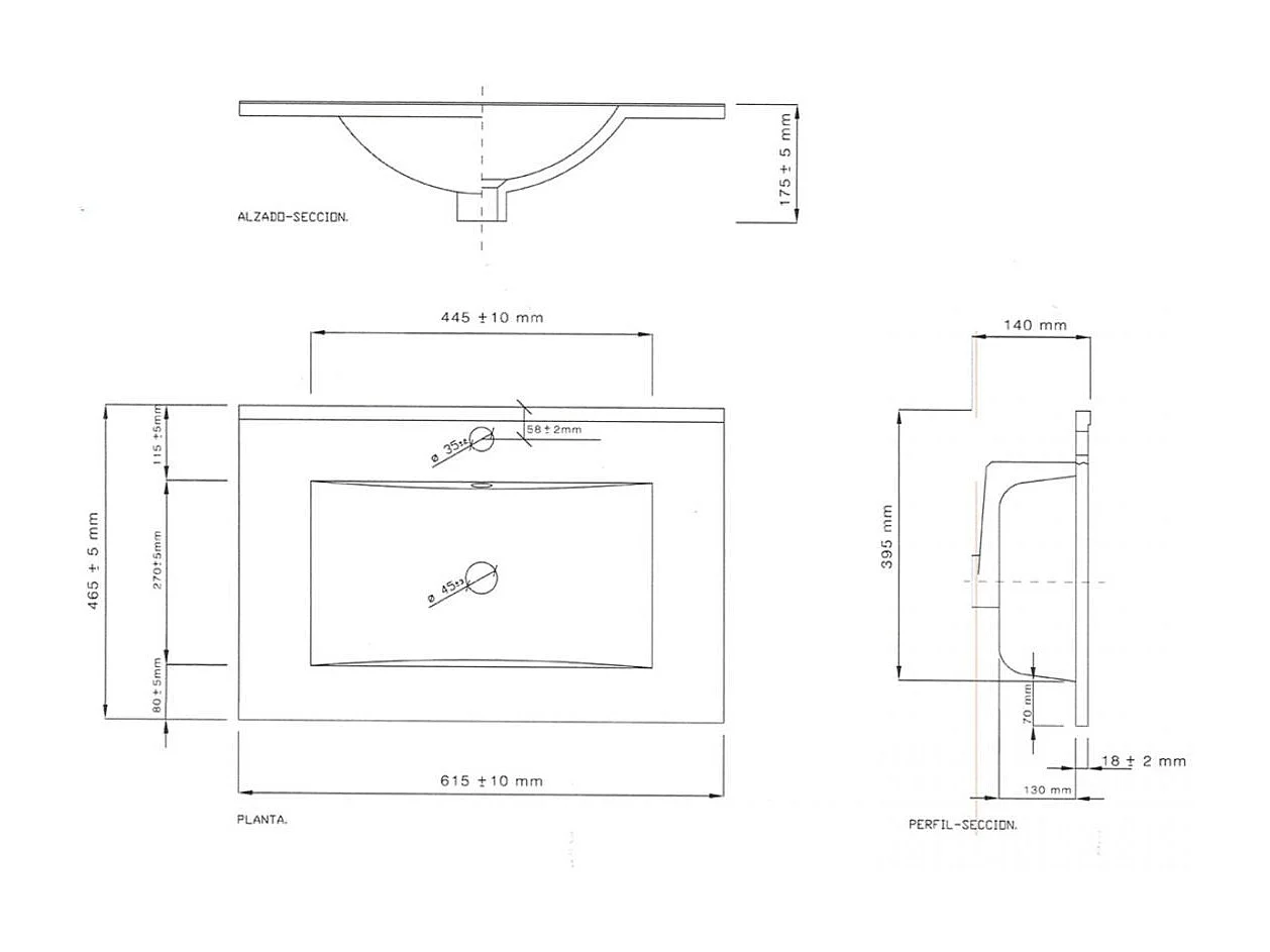 Lavabo Cerámico Volga Blanco