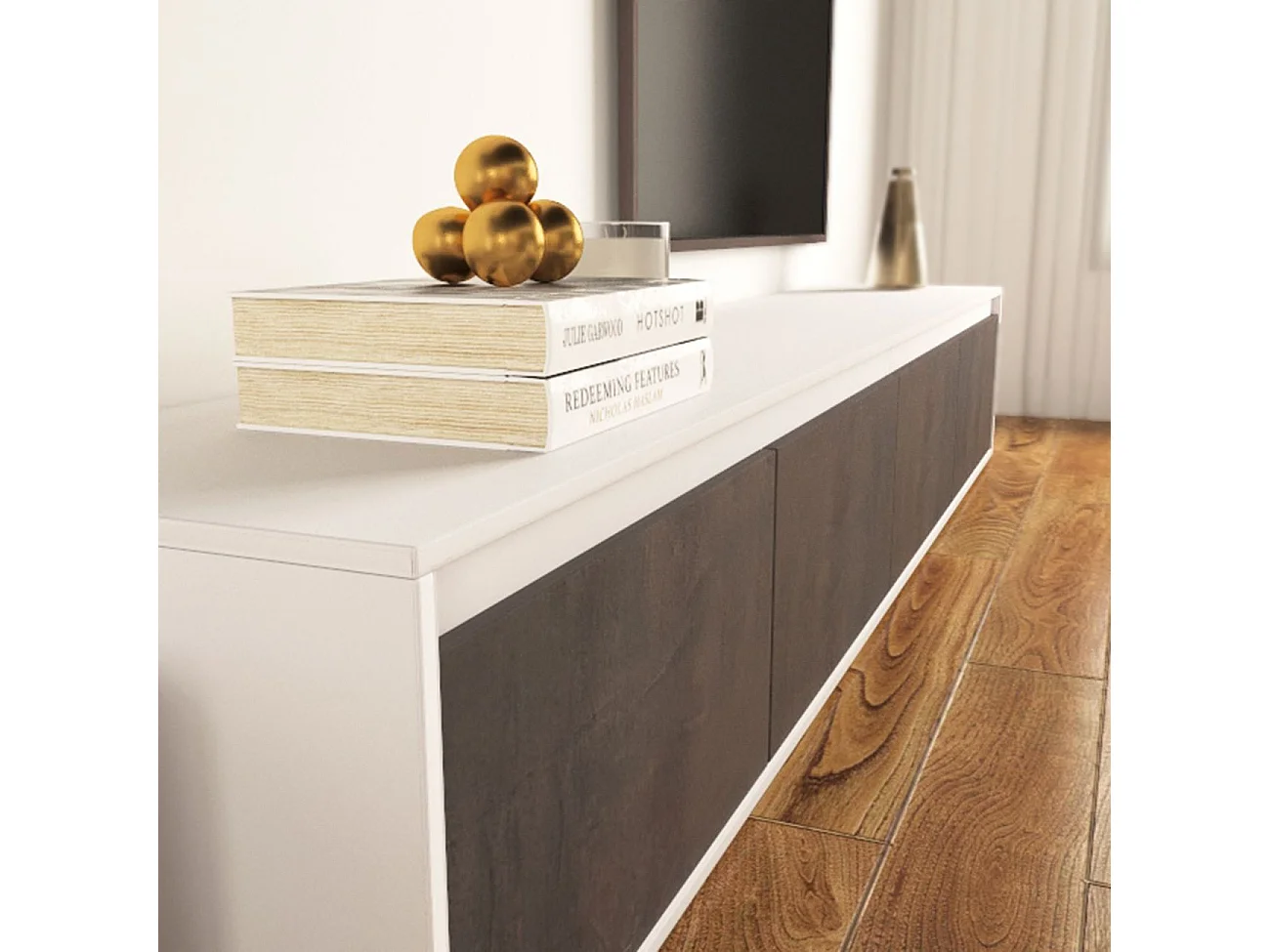 Pack salón con mesa de centro y mesa de comedor Arlet Max V2B Blanco Artik (Blanco Mate) - Óxido