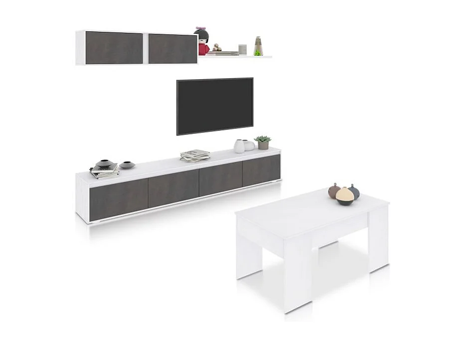 Pack salón con mesa de centro Arlet Plus V2 Blanco Artik (Blanco Mate) - Óxido