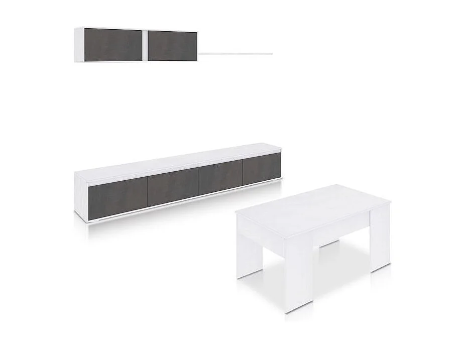 Pack salón con mesa de centro Arlet Plus V2 Blanco Artik (Blanco Mate) - Óxido