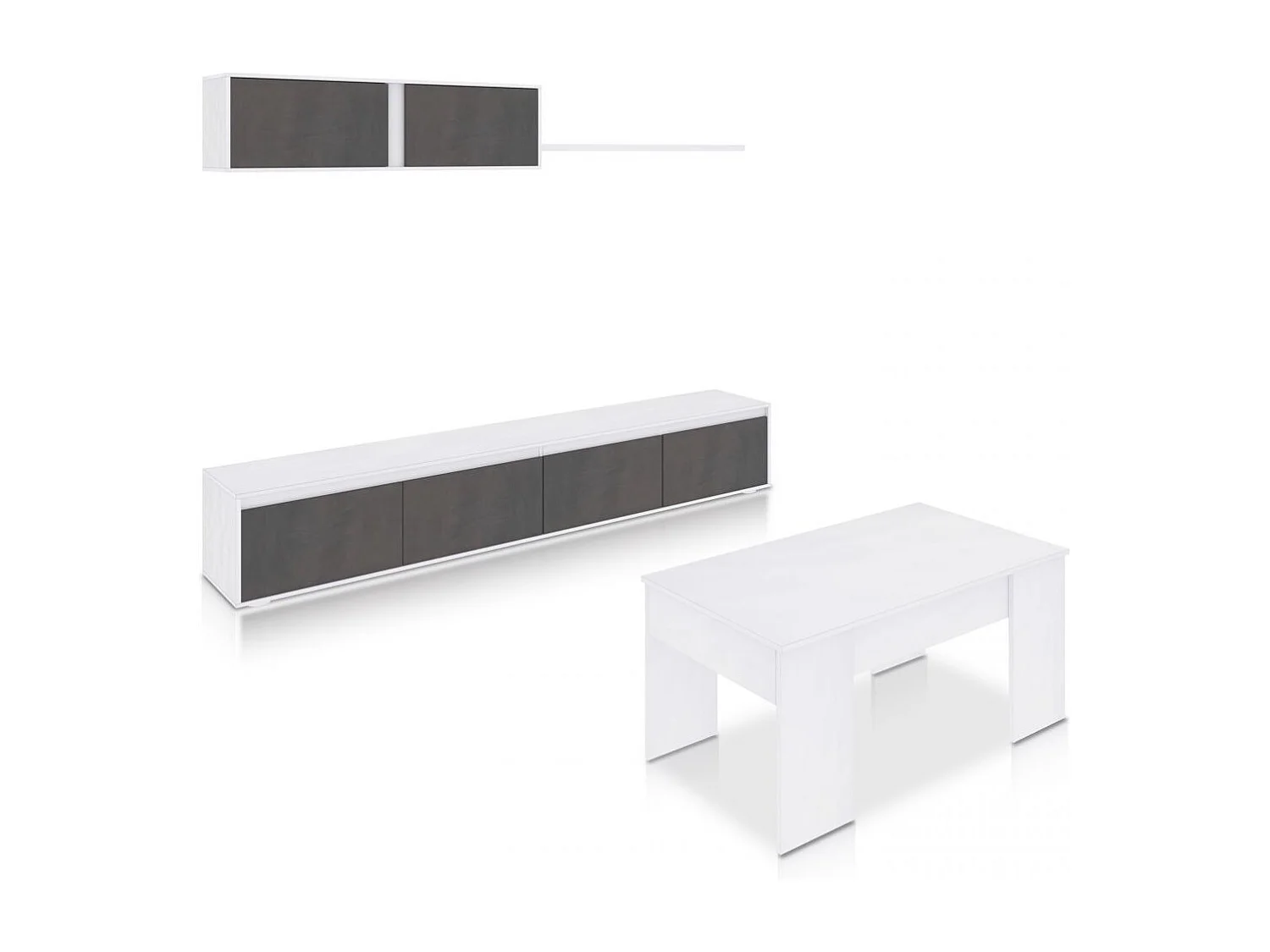 Pack salón con mesa de centro Arlet Plus V2 Blanco Artik (Blanco Mate) - Óxido