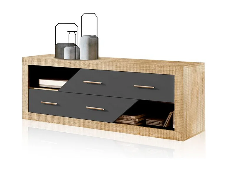 Módulo bajo Nuka 2 cajones Cambria - Grafito