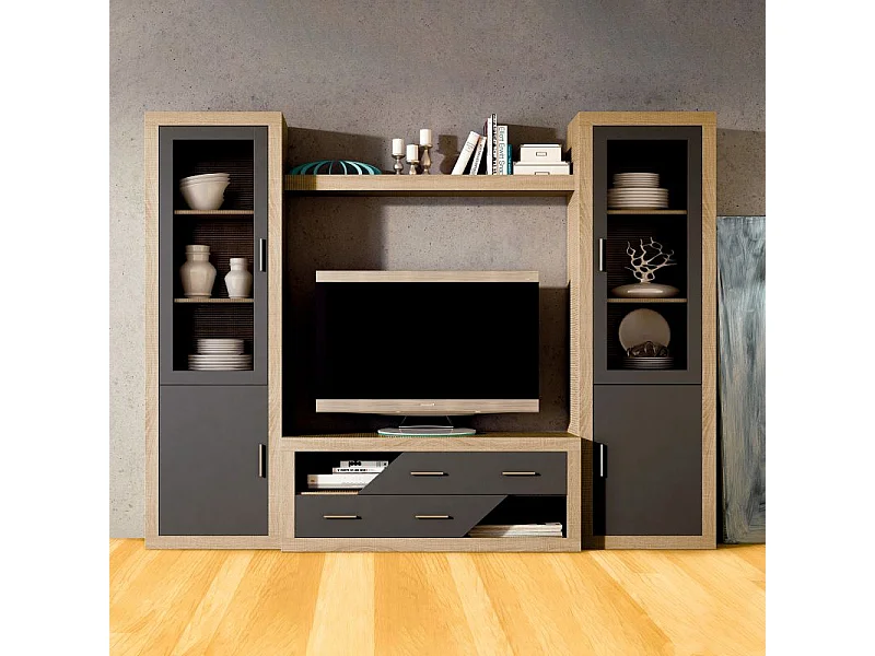 Módulo bajo Nuka 2 cajones Cambria - Grafito