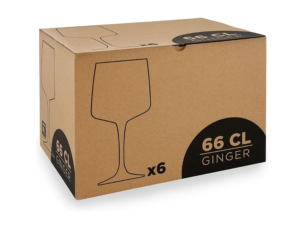 Pack de 6 copas Ginger vidrio tensionado 66 cl