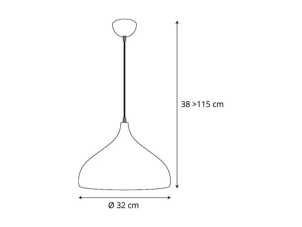 Lámpara de techo Bonn altura regulable negro/dorado Ø32x38-115 cm