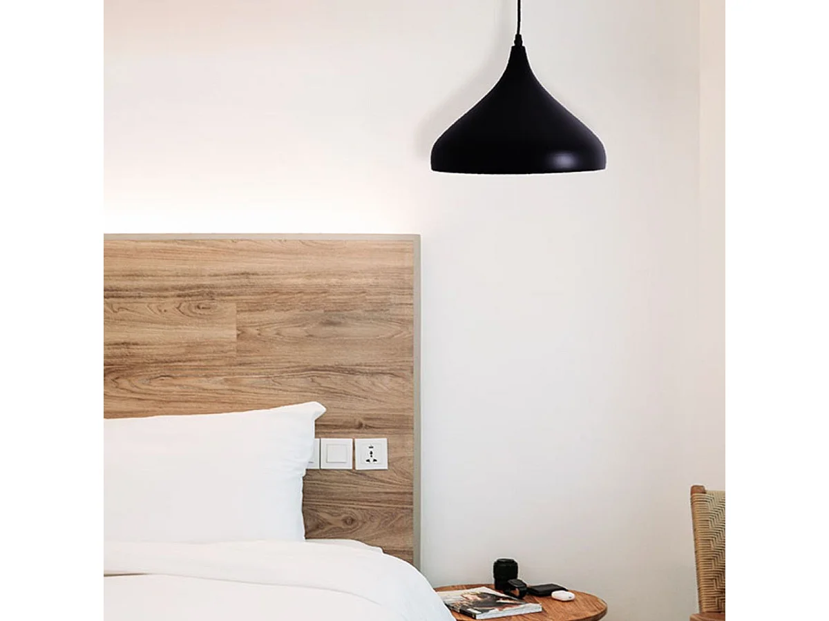 Lámpara de techo Bonn altura regulable negro/dorado Ø32x38-115 cm