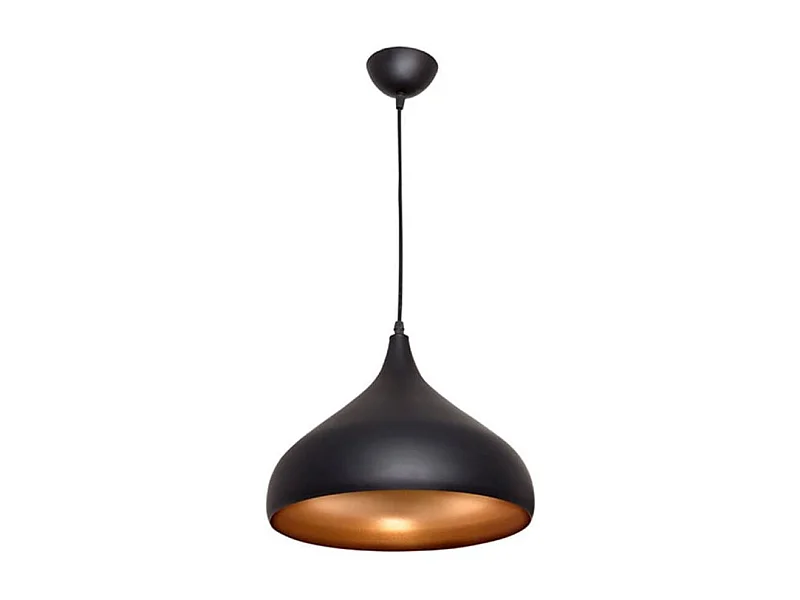 Lámpara de techo Bonn altura regulable negro/dorado Ø32x38-115 cm