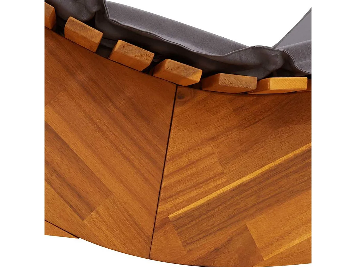 Tumbona mecedora Mazaneda madera de acacia gris oscuro 74x154x60 cm