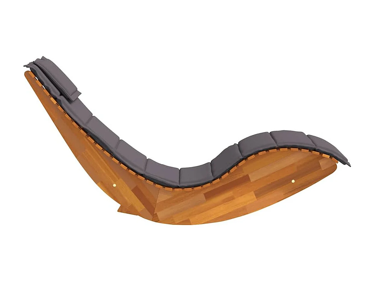 Tumbona mecedora Mazaneda madera de acacia gris oscuro 74x154x60 cm