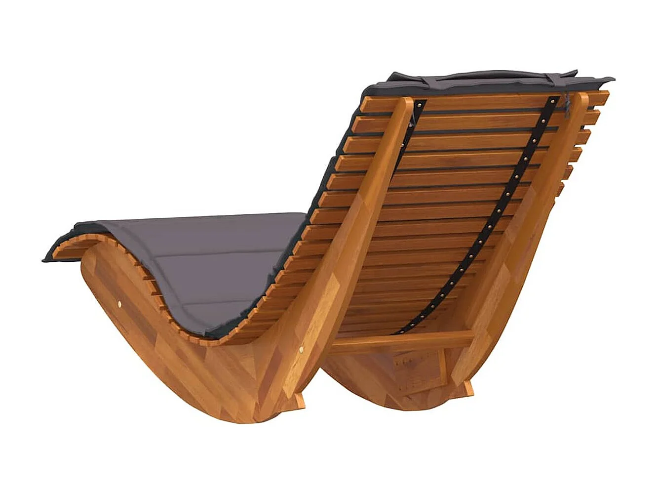 Tumbona mecedora Mazaneda madera de acacia gris oscuro 74x154x60 cm