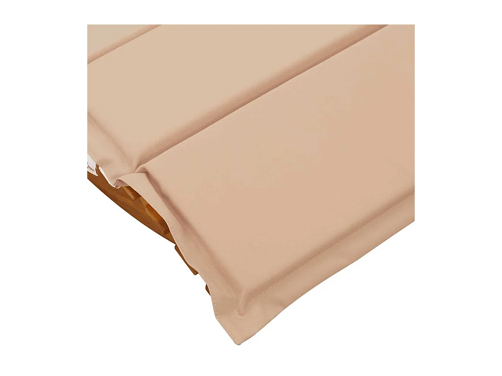 Chaise longue à bascule avec coussin en bois massif d'acacia