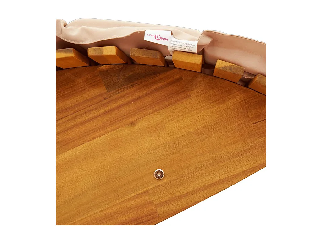 Chaise longue à bascule avec coussin en bois massif d'acacia