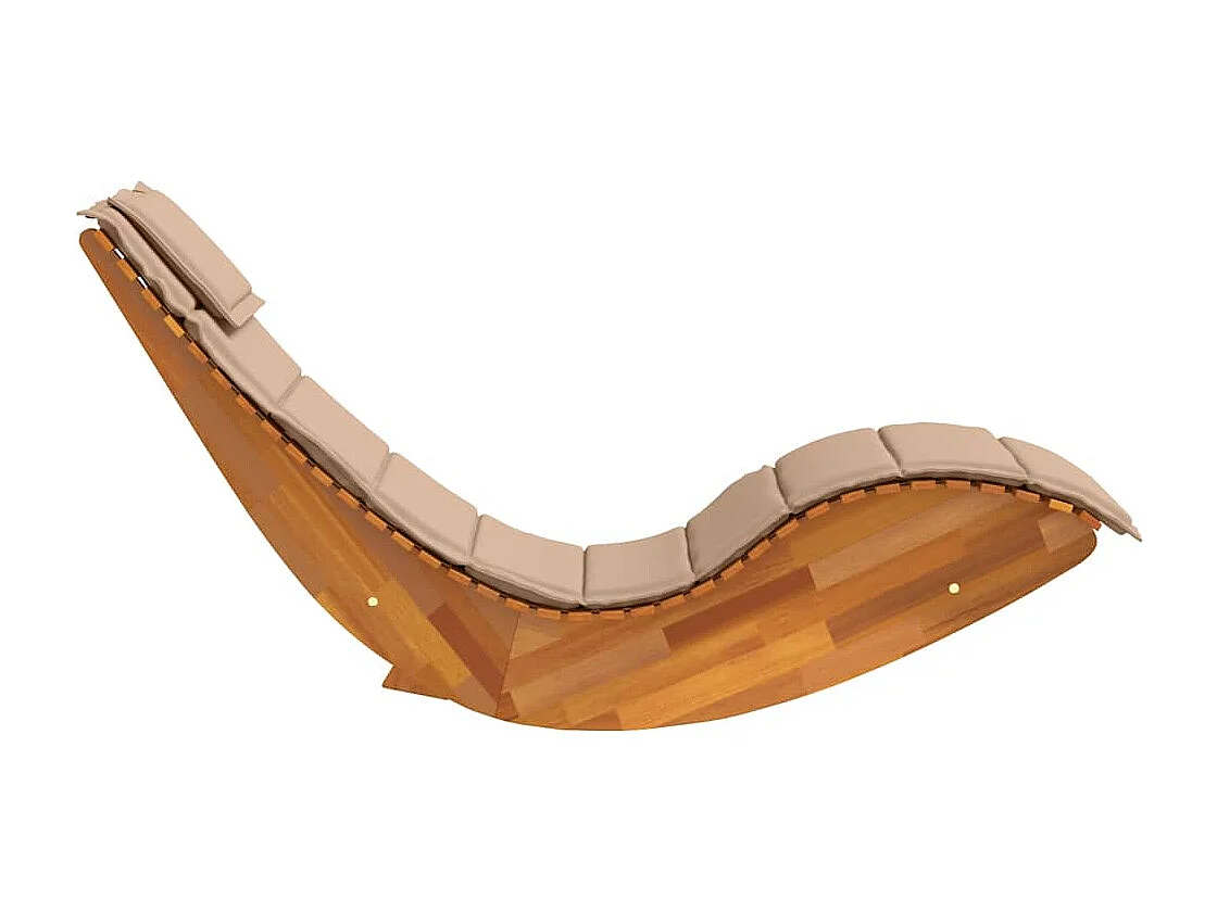 Espreguiçadeira de balanço com almofada em madeira maciça de acácia