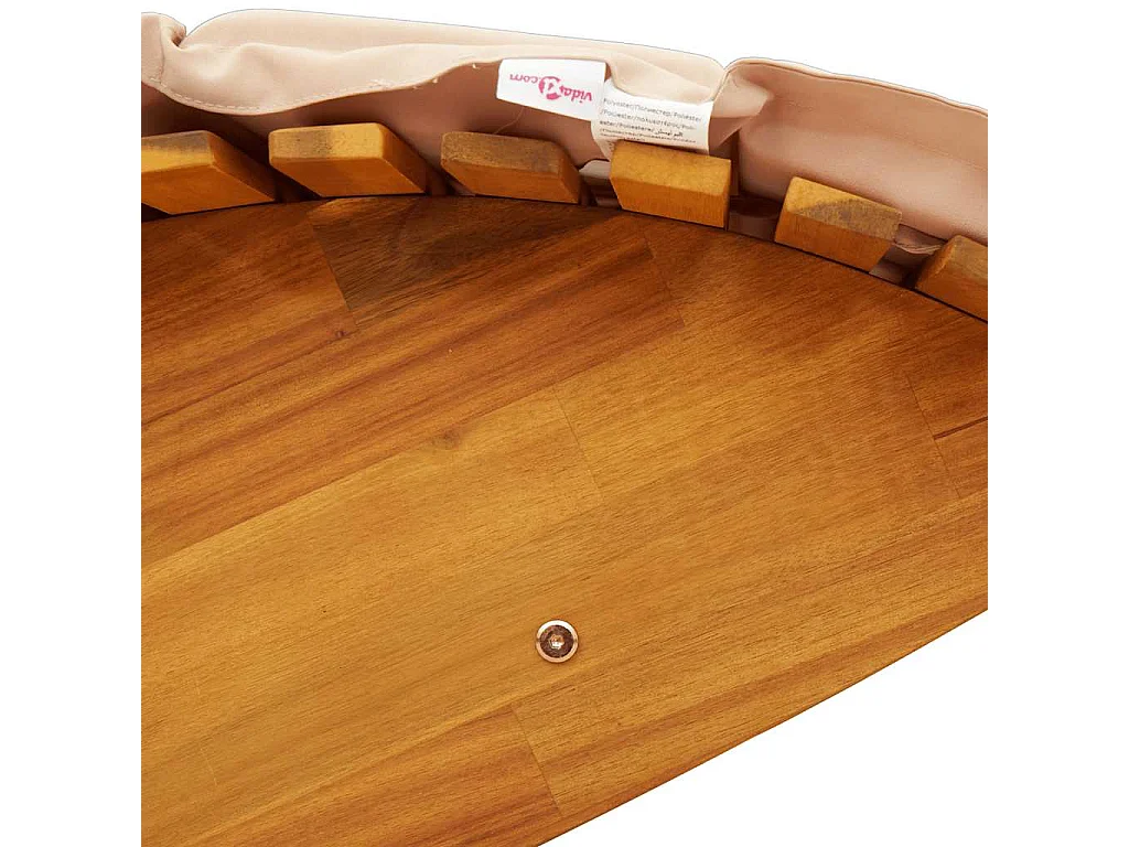 Chaise longue à bascule avec coussin en bois massif d'acacia