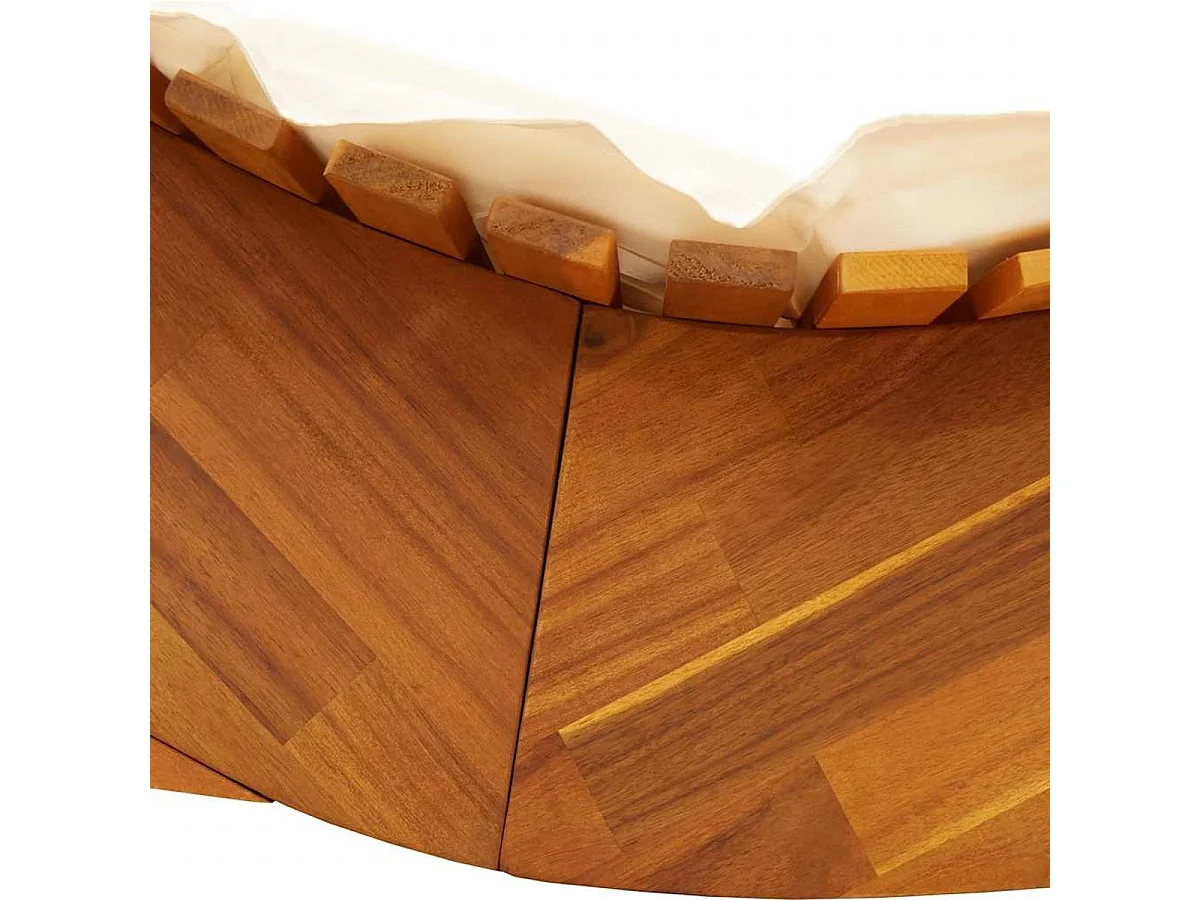 Tumbona mecedora Mazaneda madera de acacia crema 74x154x60 cm