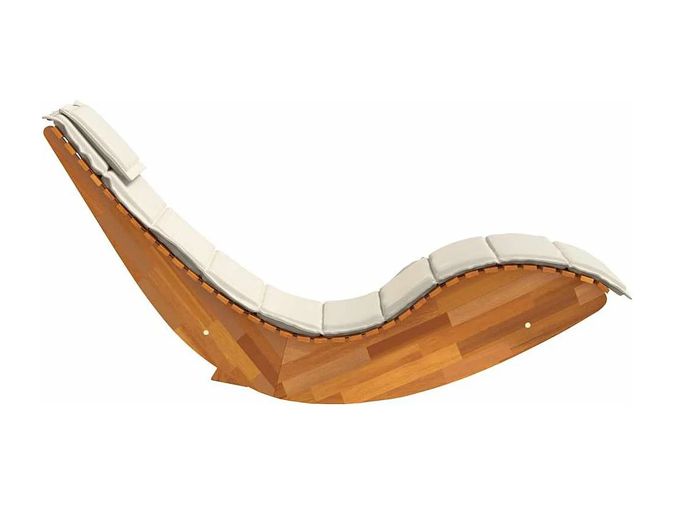 Tumbona mecedora Mazaneda madera de acacia crema 74x154x60 cm