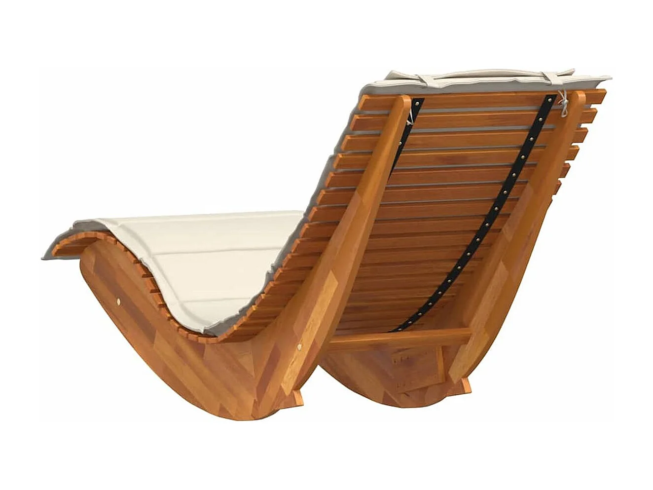 Tumbona mecedora Mazaneda madera de acacia crema 74x154x60 cm