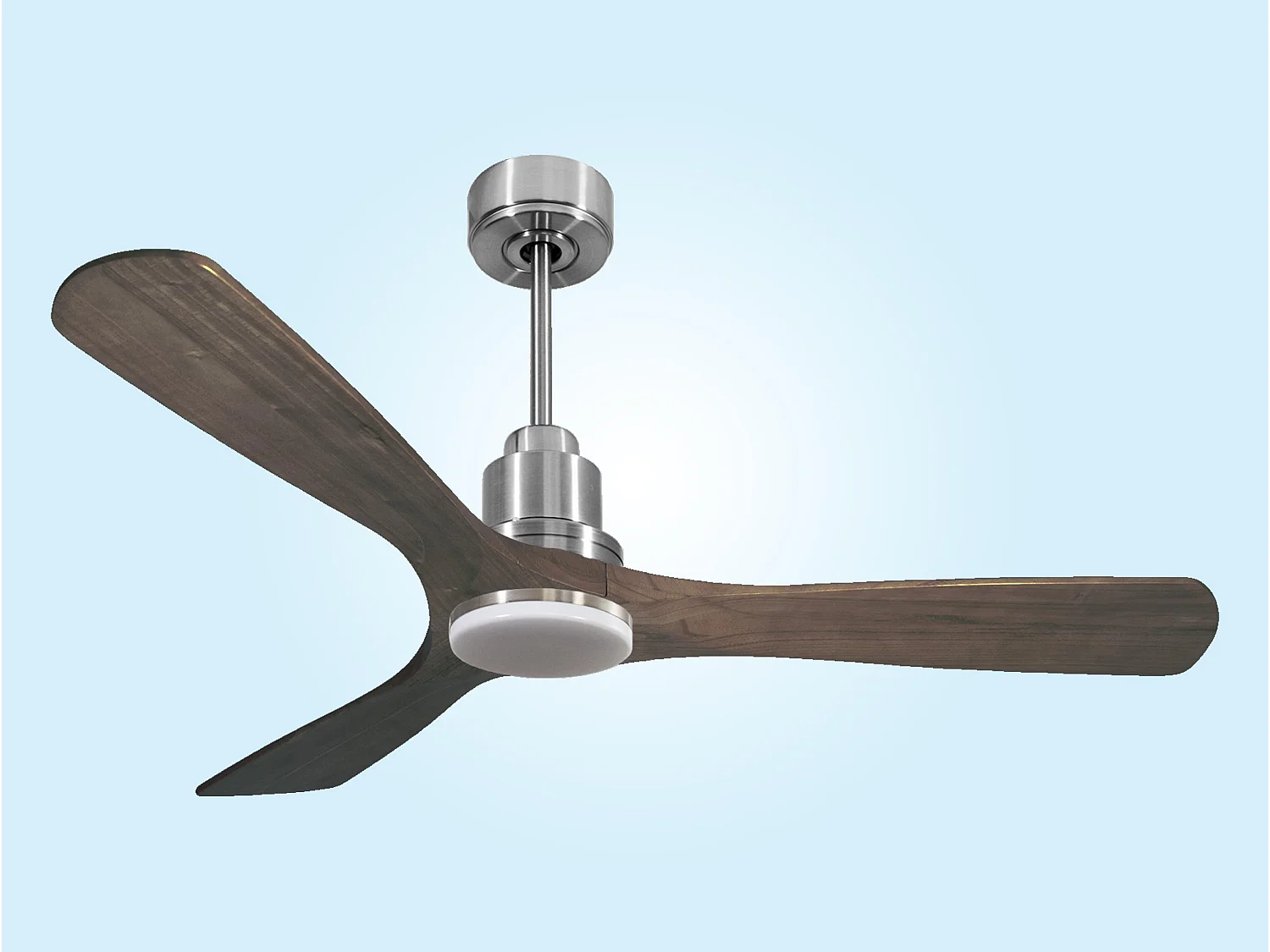 Ventilateur de plafond Réversible  Thermostat Dimmable Wifi Moteur à courant continu Toits en pente Télécommande Lumière à trois tons Hypersilence Mémoire