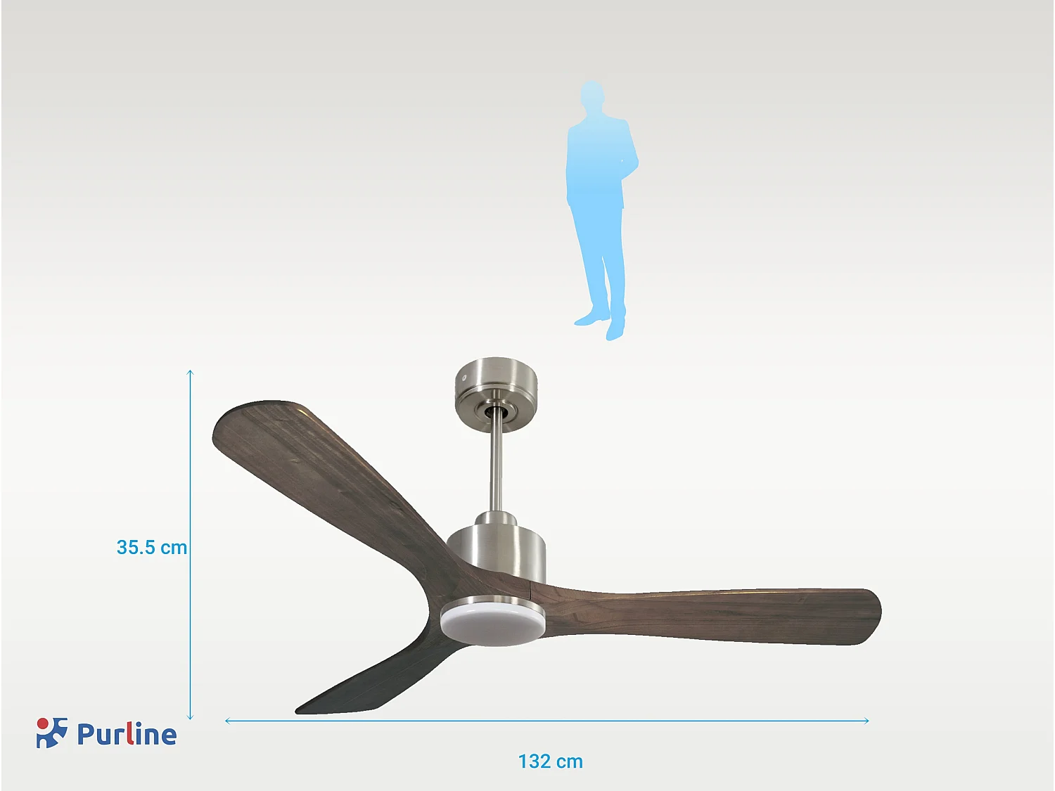Ventilateur de plafond Réversible  Thermostat Dimmable Wifi Moteur à courant continu Toits en pente Télécommande Lumière à trois tons Hypersilence Mémoire