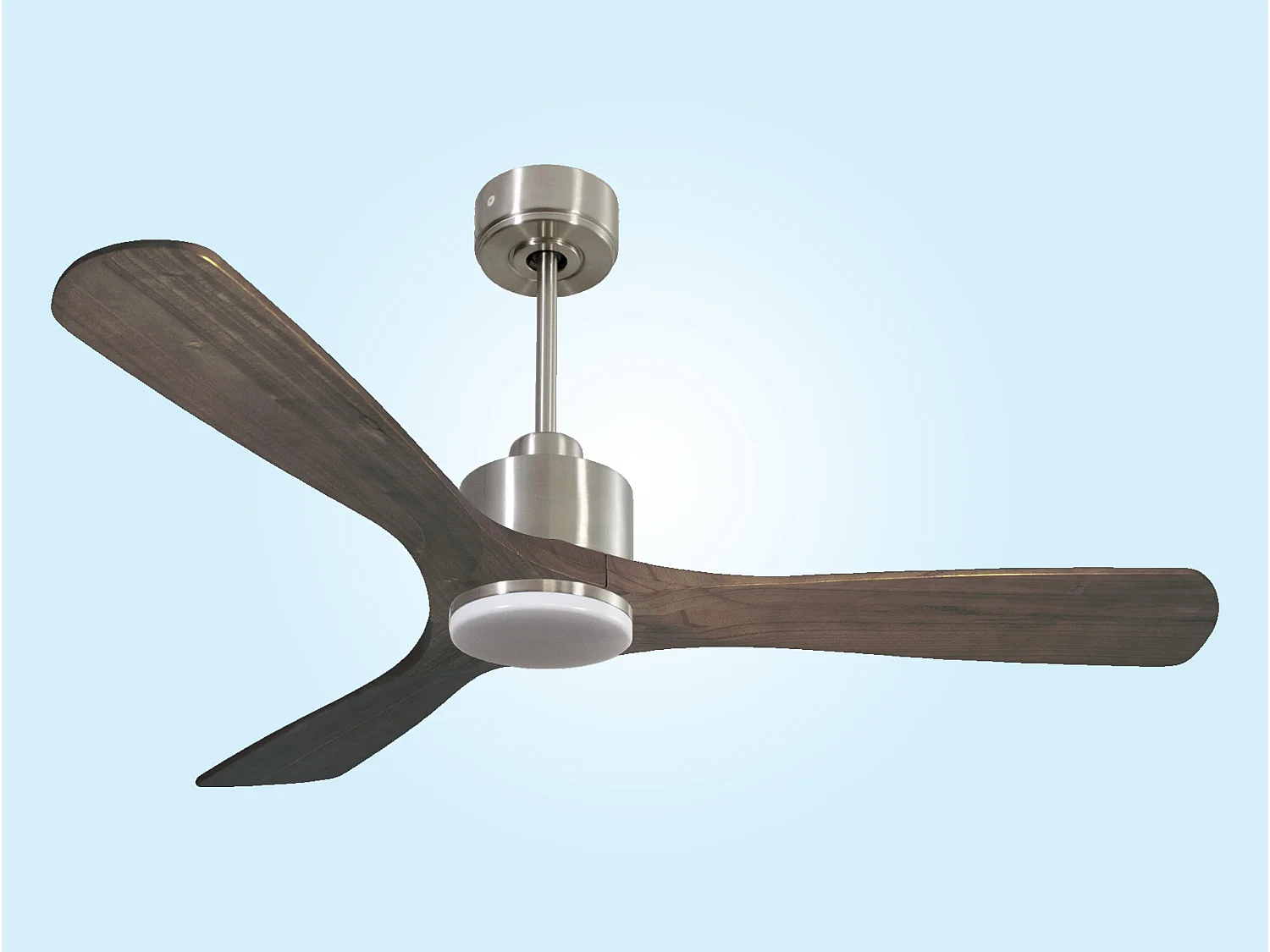 Ventilateur de plafond Réversible  Thermostat Dimmable Wifi Moteur à courant continu Toits en pente Télécommande Lumière à trois tons Hypersilence Mémoire