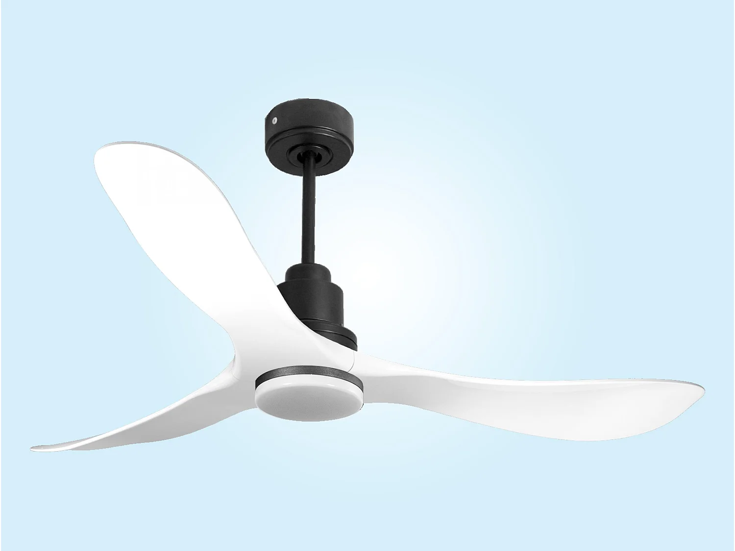 Ventilateur de plafond Réversible  Thermostat Dimmable Wifi Moteur à courant continu Toits en pente Télécommande Lumière à trois tons Hypersilence Mémoire