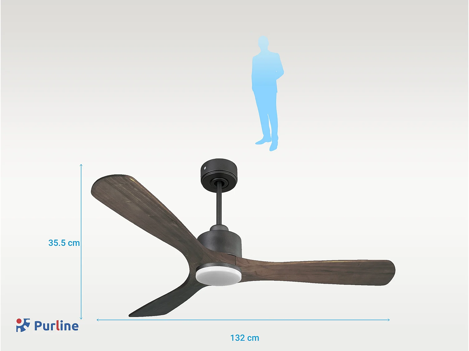 Ventilateur de plafond Réversible  Thermostat Dimmable Wifi Moteur à courant continu Toits en pente Télécommande Lumière à trois tons Hypersilence Mémoire
