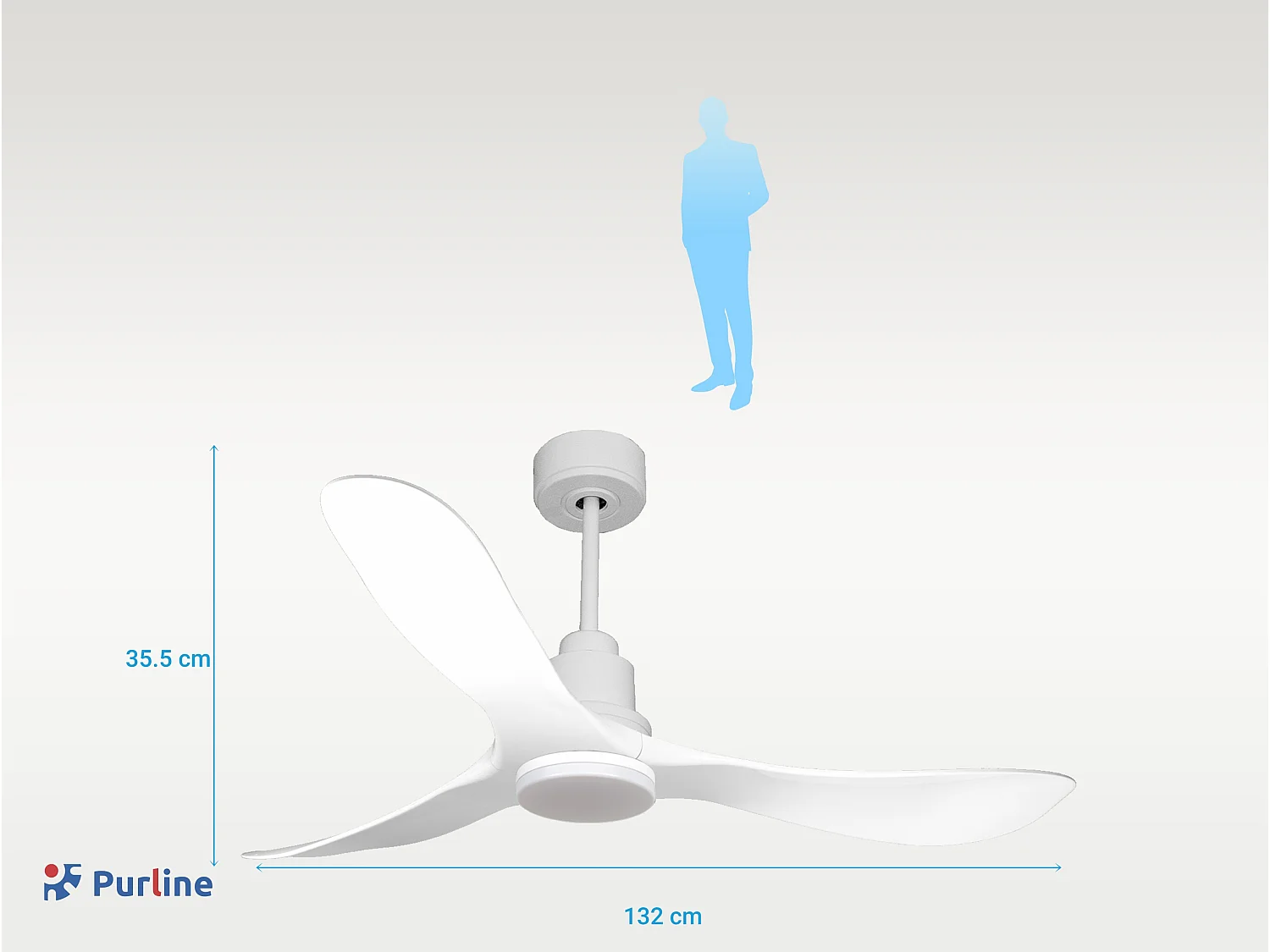 Ventilateur de plafond Réversible  Thermostat Dimmable Wifi Moteur à courant continu Toits en pente Télécommande Lumière à trois tons Hypersilence Mémoire