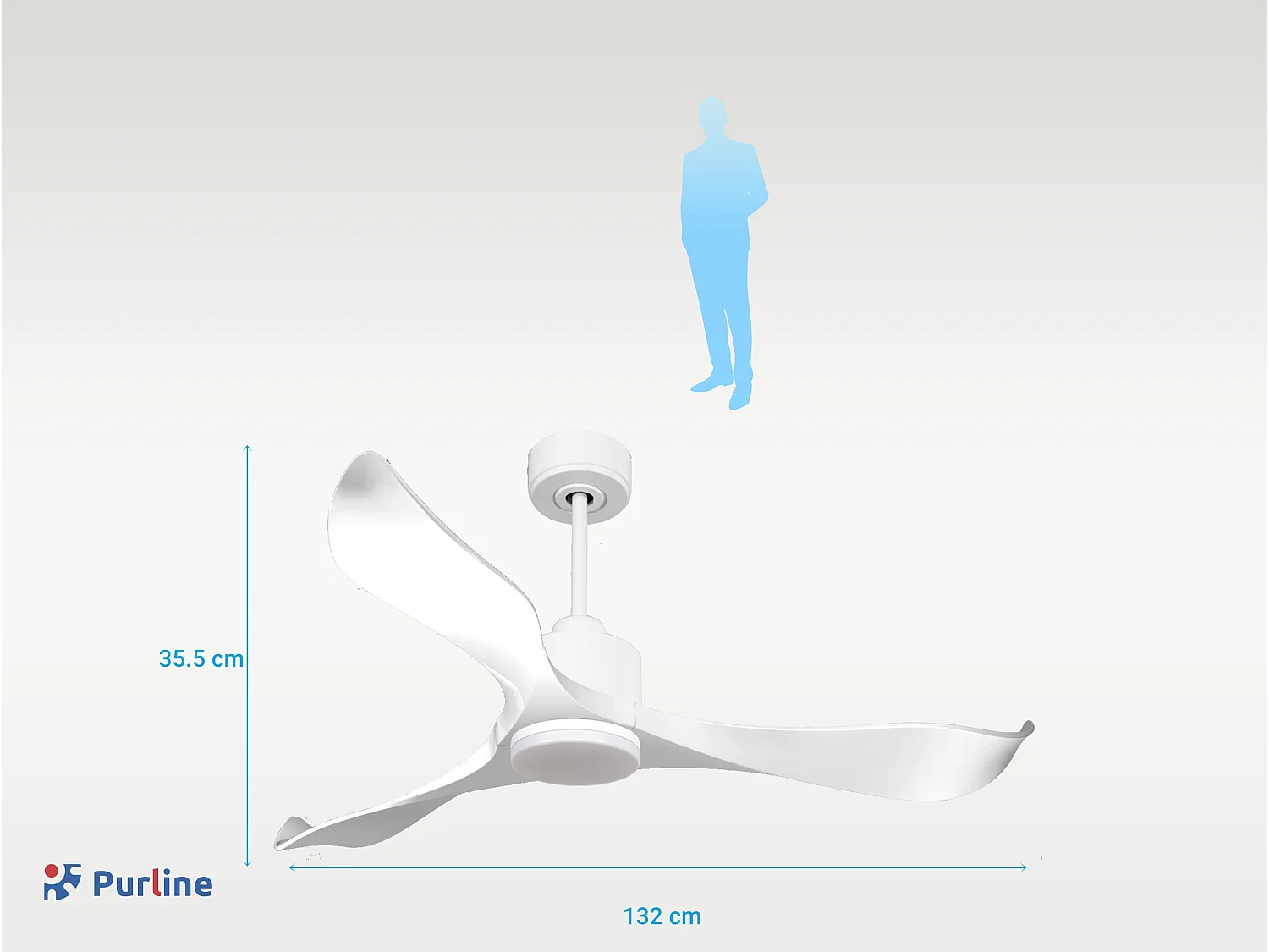 Ventilateur de plafond Réversible  Thermostat Dimmable Wifi Moteur à courant continu Toits en pente Télécommande Lumière à trois tons Adaptateur 2/3 Lames