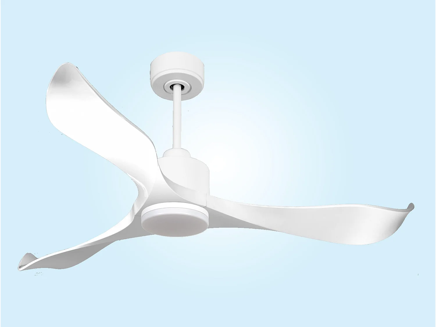 Ventilateur de plafond Réversible  Thermostat Dimmable Wifi Moteur à courant continu Toits en pente Télécommande Lumière à trois tons Adaptateur 2/3 Lames