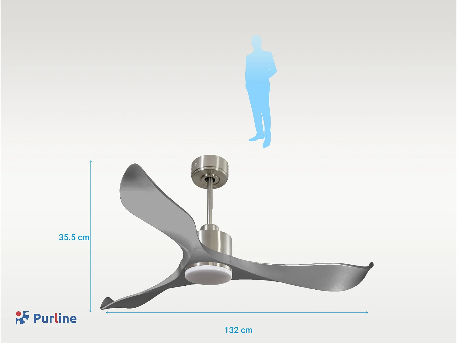 Ventilateur de plafond Réversible  Thermostat Dimmable Wifi Moteur à courant continu Toits en pente Télécommande Lumière à trois tons Mémoire