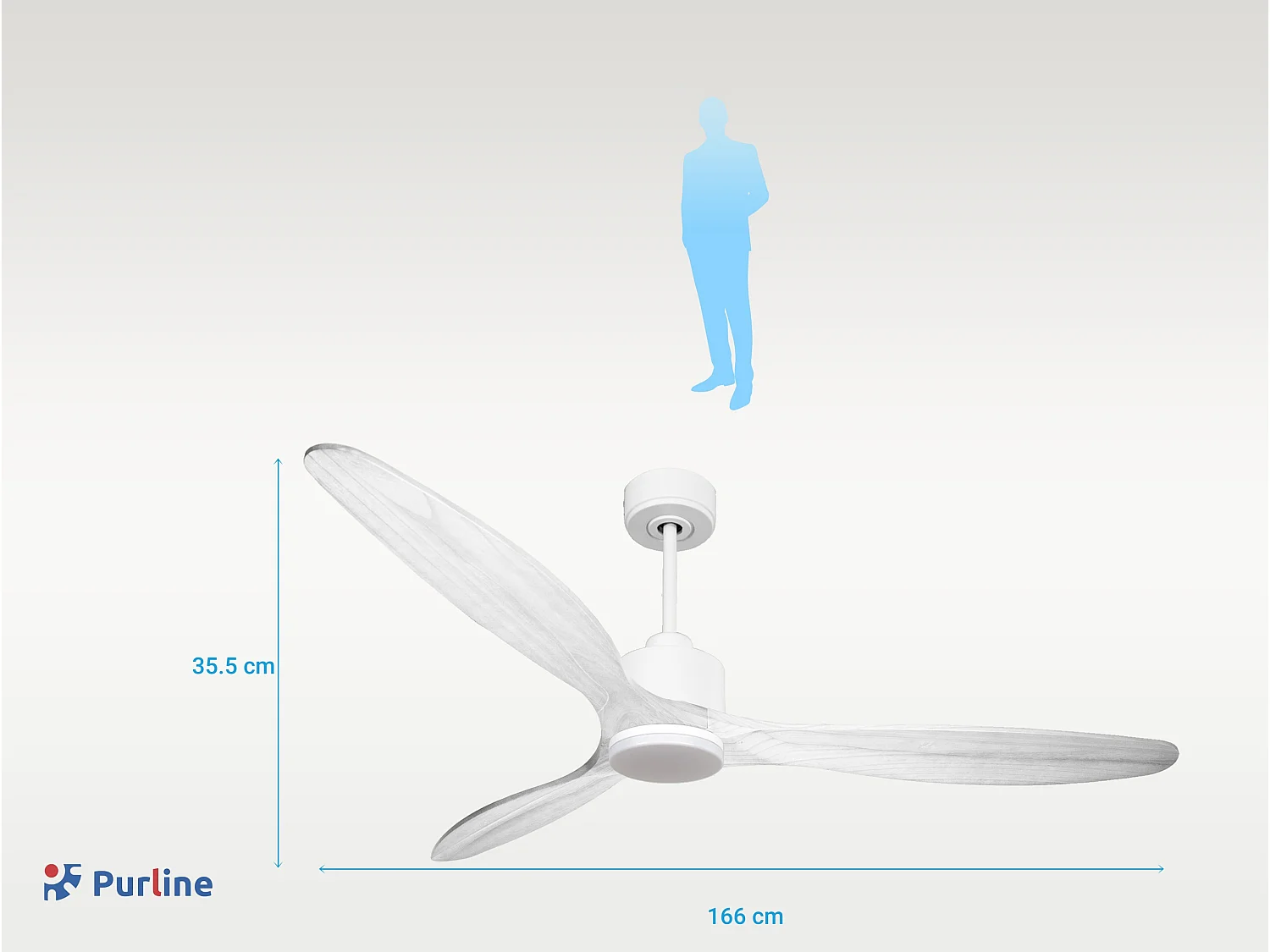 Ventilateur de plafond Réversible  Thermostat Dimmable Wifi Moteur à courant continu Toits en pente Télécommande Lumière à trois tons Hypersilence Mémoire