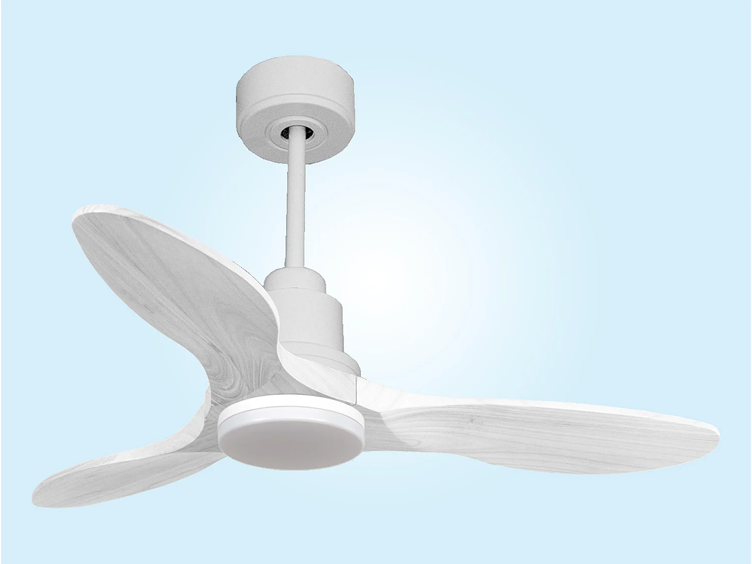Ventilateur de plafond Réversible  Thermostat Dimmable Wifi Moteur à courant continu Toits en pente Télécommande Lumière à trois tons Hypersilence Mémoire