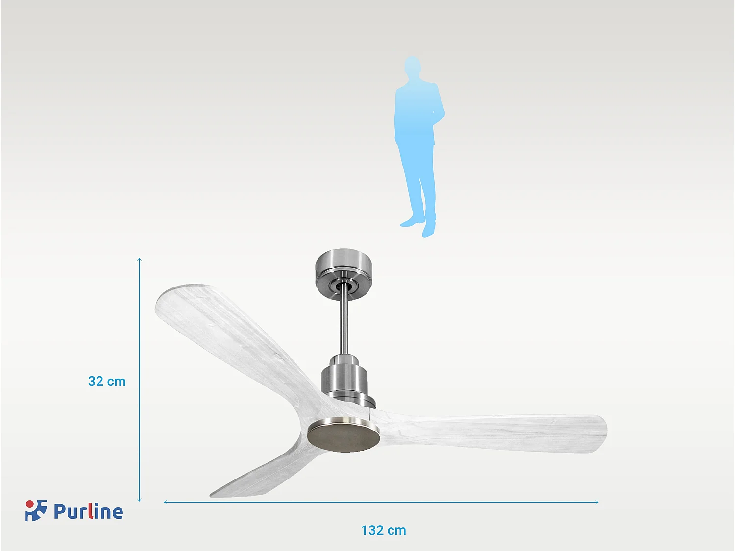 Ventilateur de plafond Réversible  Thermostat Wifi Moteur à courant continu Toits en pente Télécommande Hypersilence Mémoire Shopify Vendible (AUTOMATIQUE)