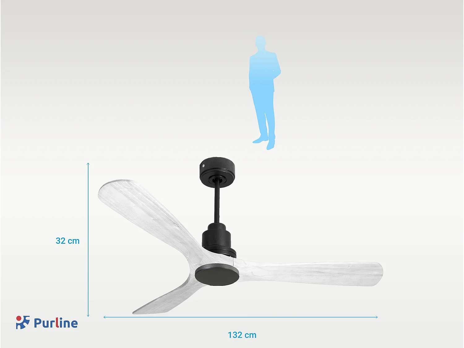 Ventilateur de plafond Réversible  Thermostat Wifi Moteur à courant continu Toits en pente Télécommande Hypersilence Mémoire Shopify Vendible (AUTOMATIQUE)