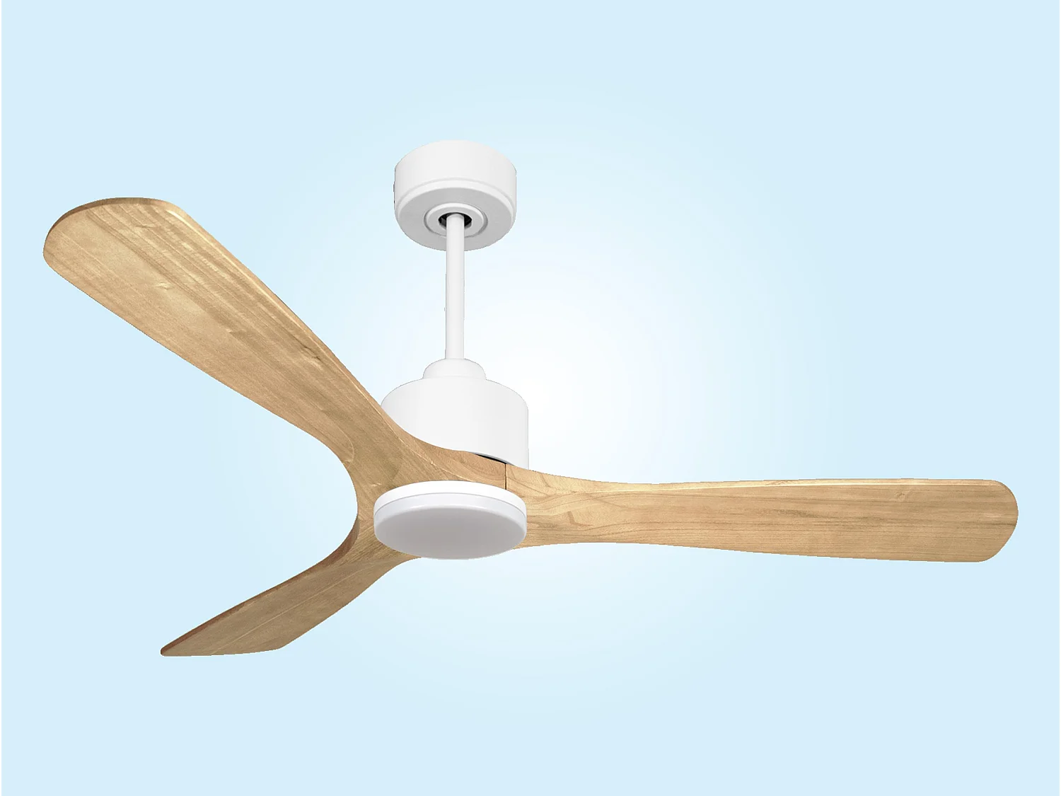 Ventilateur de plafond Réversible  Thermostat Dimmable Wifi Moteur à courant continu Toits en pente Télécommande Lumière à trois tons Hypersilence Mémoire