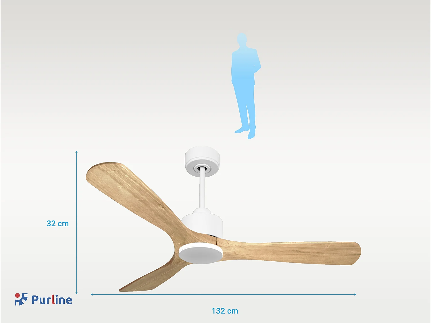 Ventilateur de plafond Réversible  Thermostat Wifi Moteur à courant continu Toits en pente Télécommande Hypersilence Mémoire