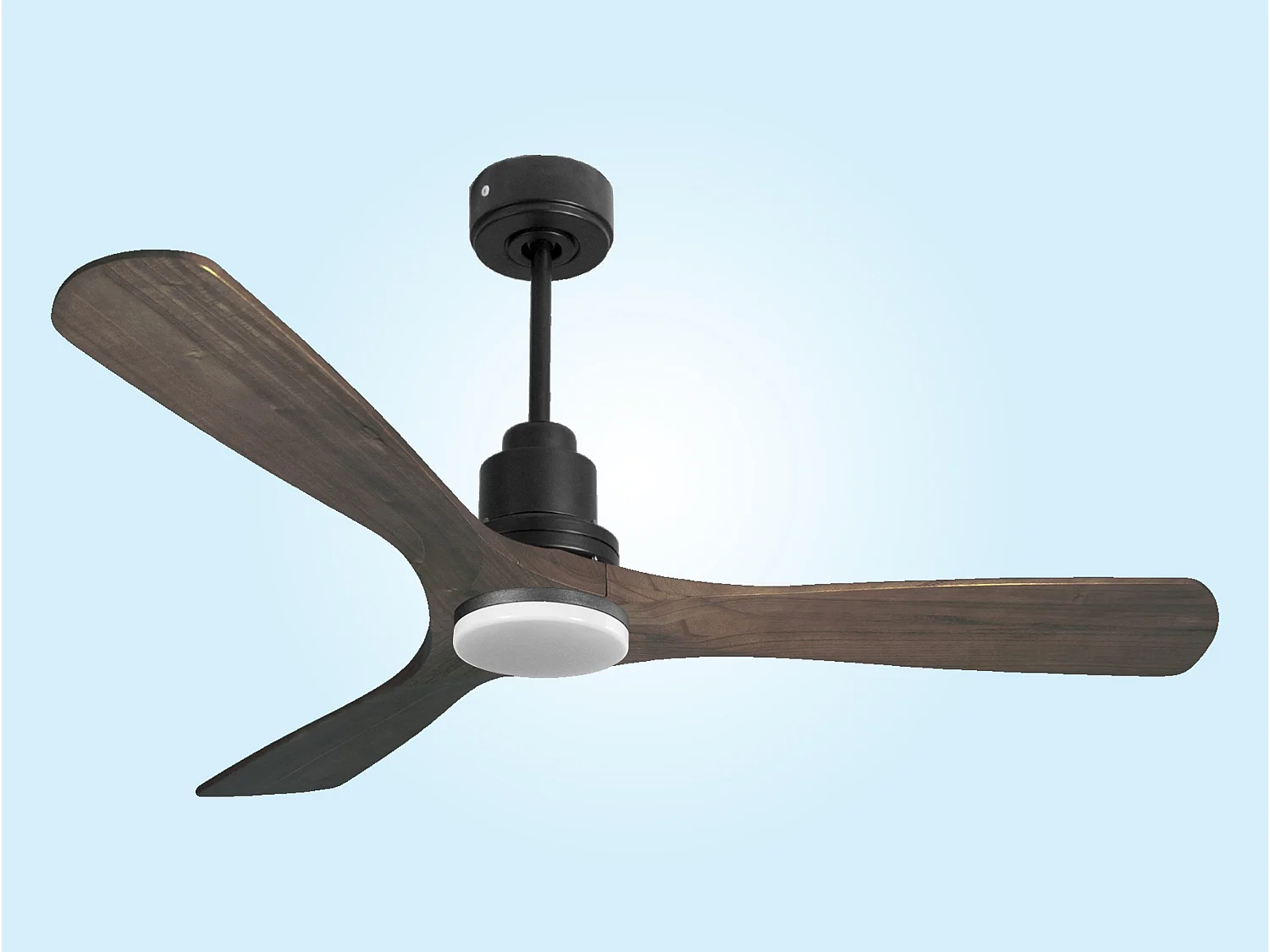 Ventilateur de plafond Réversible  Thermostat Dimmable Wifi Moteur à courant continu Toits en pente Télécommande Lumière à trois tons Hypersilence Mémoire