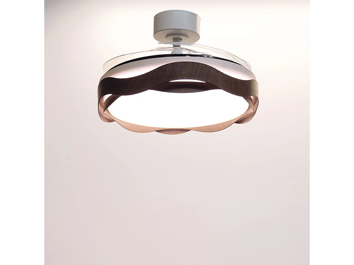 Ventilador Ondas 72W 4 aspas retráctiles blanco/roble Ø108 cm