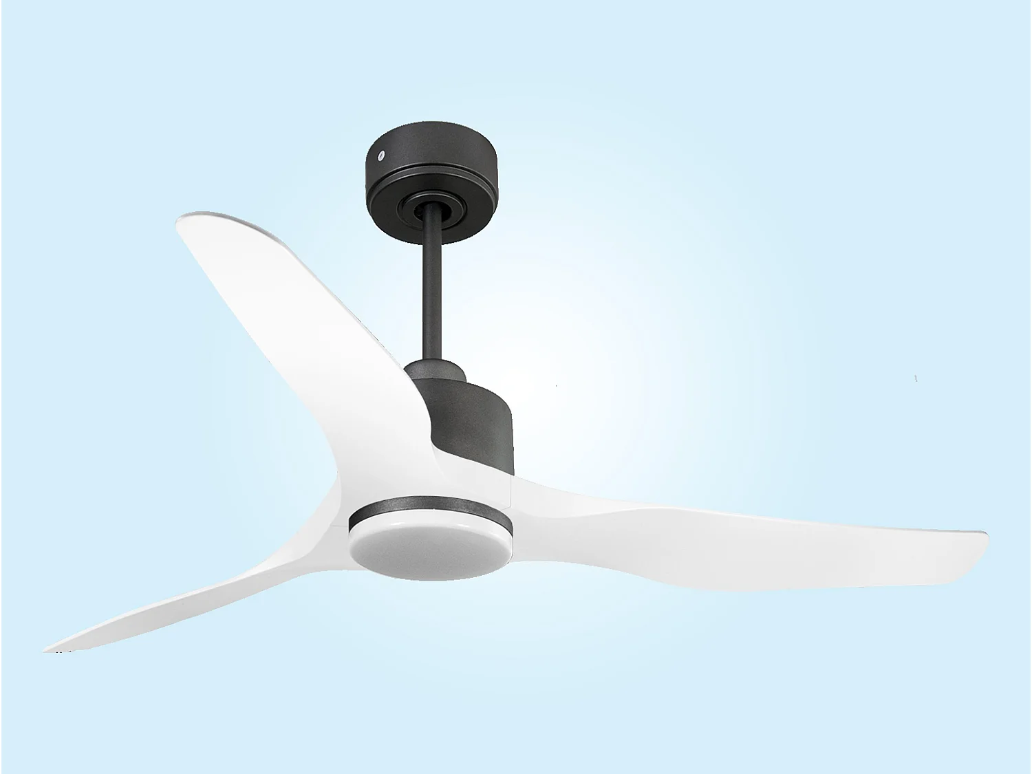 Ventilateur de plafond Réversible  Thermostat Dimmable Wifi Moteur à courant continu Toits en pente Télécommande Lumière à trois tons Adaptateur 2/3 Lames
