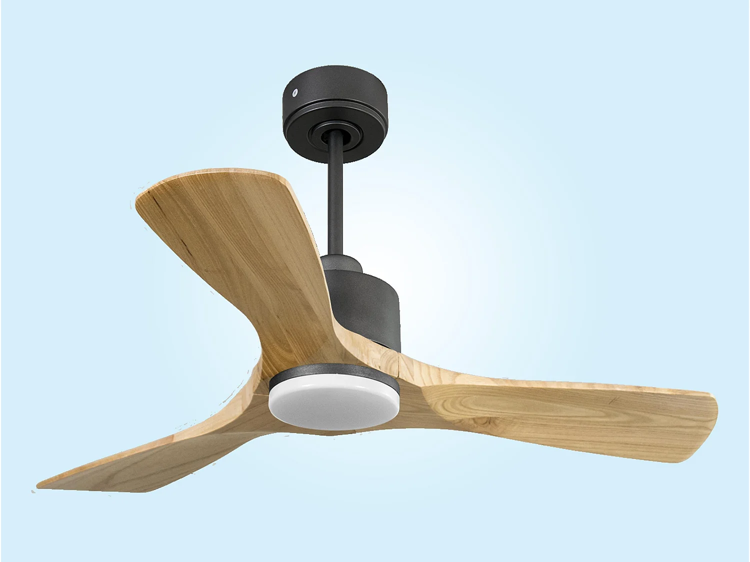 Ventilateur de plafond Réversible  Thermostat Dimmable Wifi Moteur à courant continu Toits en pente Télécommande Lumière à trois tons Hypersilence Mémoire